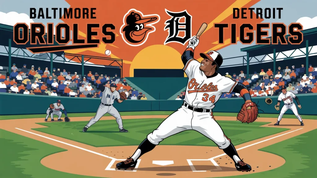 Illustration of Baltimore Orioles vs Detroit Tigers.