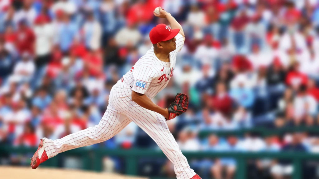 Ranger Suárez of the Philadelphia Phillies pitches during the first inning of the game against the Atlanta Braves.