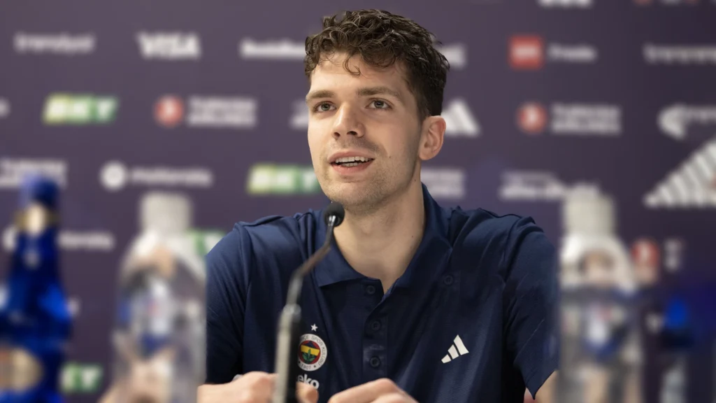  Tarik Biberovic of Fenerbahce Beko Istanbul during Turkish Airlines Euroleague Final Four Championship Game Press Conference.