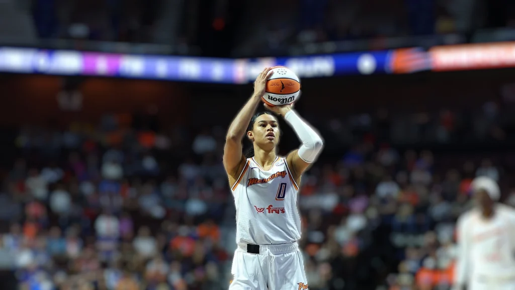 Satou Sabally of the Phoenix Mercury prepares to shoot a free throw during a recent WNBA game, contributing to her team's strong performance.